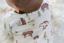 Load image into Gallery viewer, Wilderness printed footie in eco-friendly fabric