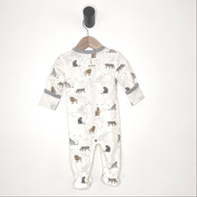 Load image into Gallery viewer, Big Cats printed footie in sustainable fabric - NEW for Spring 2025
