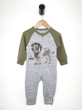 Load image into Gallery viewer, Lion coverall on Heather grey ground with contrast sleeves - NEW for Spring 2025