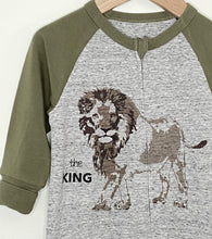 Load image into Gallery viewer, Lion coverall on Heather grey ground with contrast sleeves - NEW for Spring 2025
