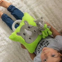 Load image into Gallery viewer, Plush Rhino case with attached blanket inside