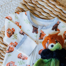 Load image into Gallery viewer, Red Panda printed footie in sustainable fabric