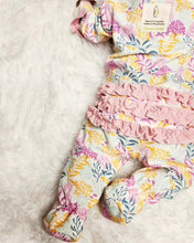 Load image into Gallery viewer, Coral Reef printed footie in sustainable fabric