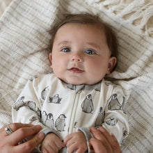 Load image into Gallery viewer, Penguin printed footie in sustainable fabric