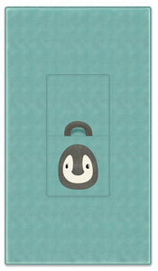 Plush Penguin case with attached blanket inside