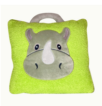 Load image into Gallery viewer, Plush Rhino case with attached blanket inside