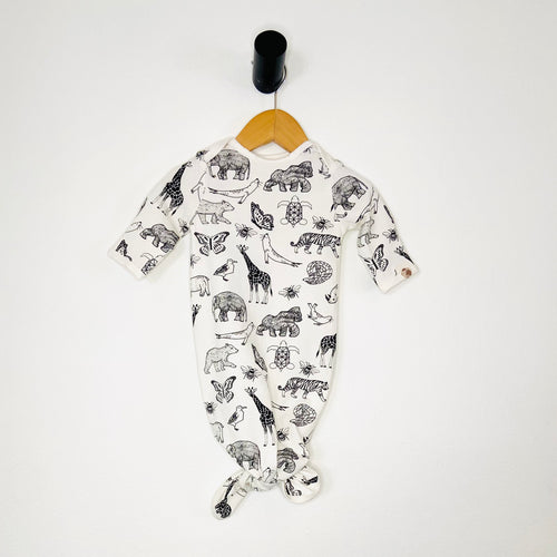 Animal kingdom printed gown in sustainable fabric - MeOMyEarth