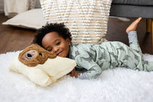 Load image into Gallery viewer, Giraffe print on sage ground 2pc infant/toddler tight fitting pajama set