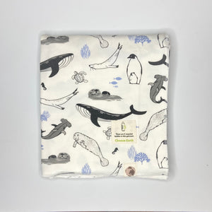 Marine Life print blanket/swaddle