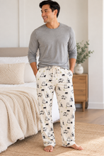 Load image into Gallery viewer, Adult Black bear pajama bottom elastic waist and pockets