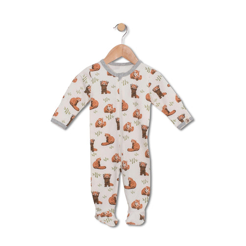 Red Panda printed footie in sustainable fabric - MeOMyEarth