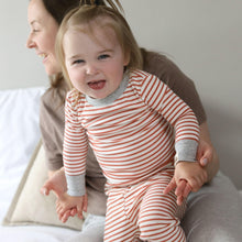Load image into Gallery viewer, Stripe Terra Cotta PJ set in infant-toddler sizes - MeOMyEarth