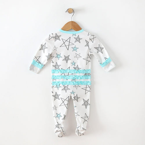 Star Delight Aqua Footie with Ruffle - MeOMyEarth